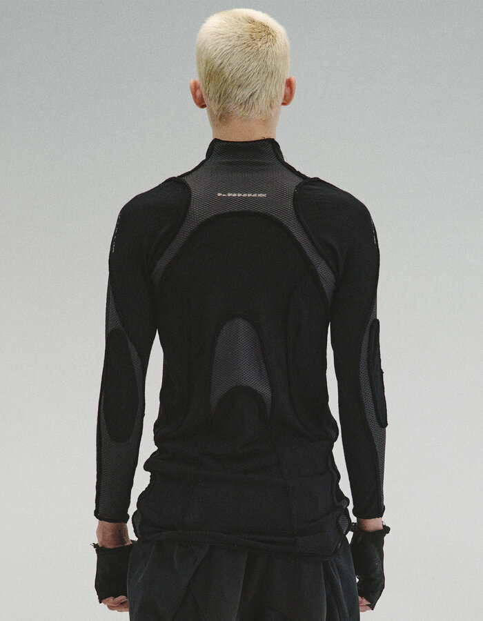 HAMCUS LPU / UNION STANDARD FRAYED-EDGE BODYSUIT - BLACK