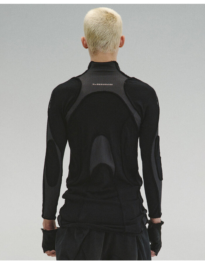 HAMCUS LPU / UNION STANDARD FRAYED-EDGE BODYSUIT - BLACK