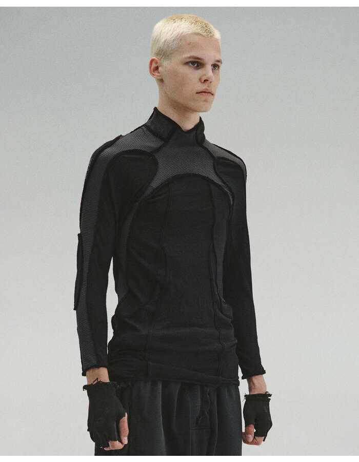 HAMCUS LPU / UNION STANDARD FRAYED-EDGE BODYSUIT - BLACK