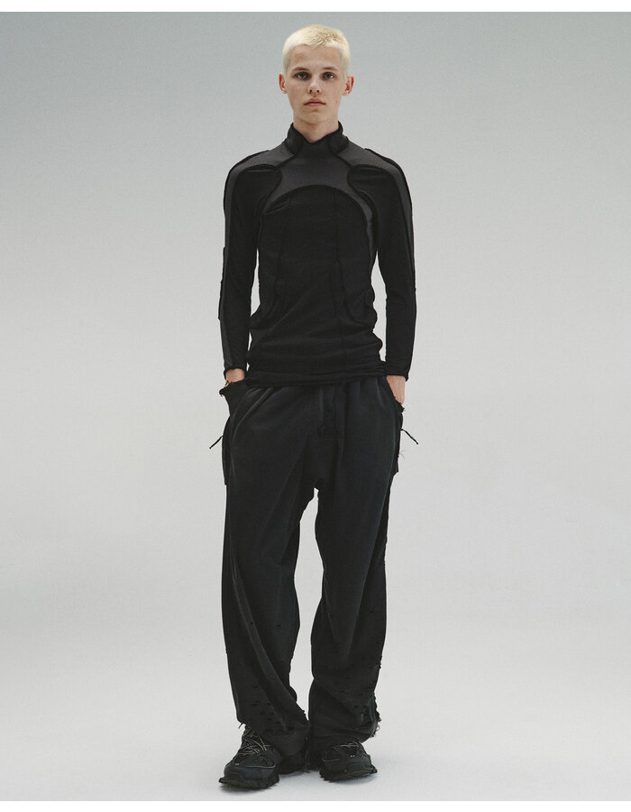 HAMCUS LPU / UNION STANDARD FRAYED-EDGE BODYSUIT - BLACK