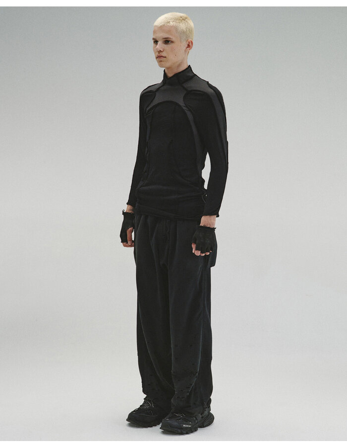 HAMCUS LPU / UNION STANDARD FRAYED-EDGE BODYSUIT - BLACK