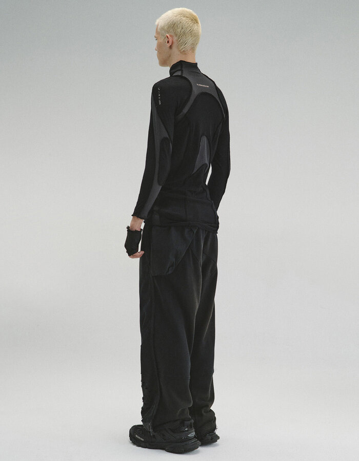 HAMCUS LPU / UNION STANDARD FRAYED-EDGE BODYSUIT - BLACK