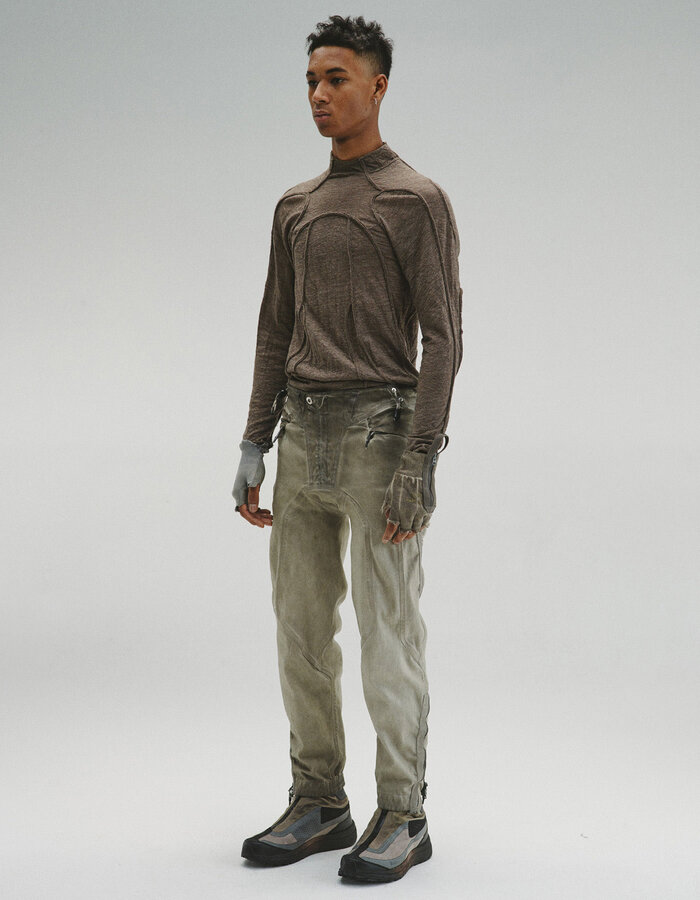 HAMCUS LPU / UNION STANDARD FRAYED-EDGE BODYSUIT - CROCODILE