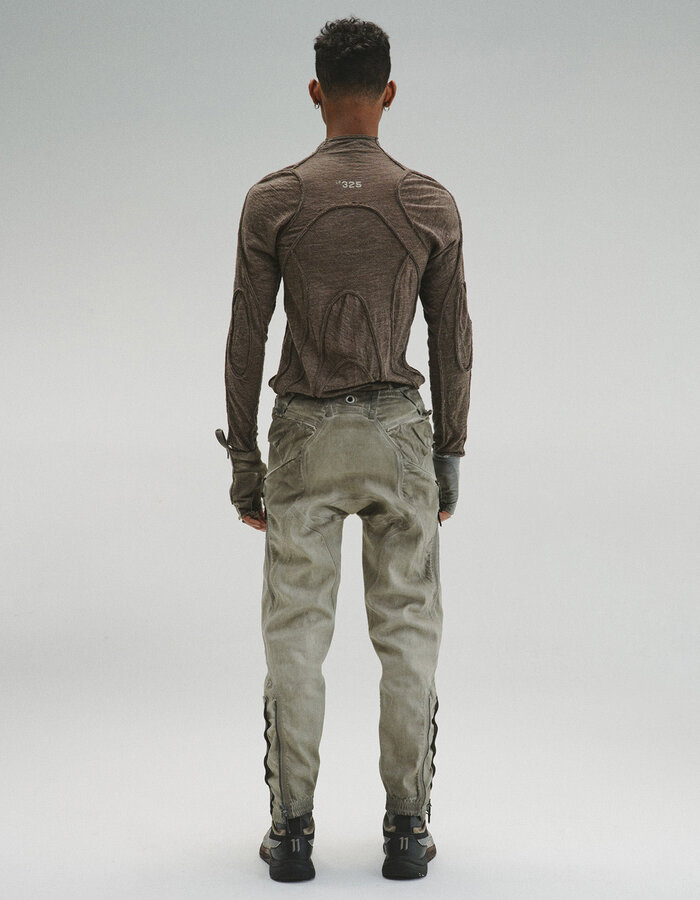HAMCUS LPU / UNION STANDARD FRAYED-EDGE BODYSUIT - CROCODILE