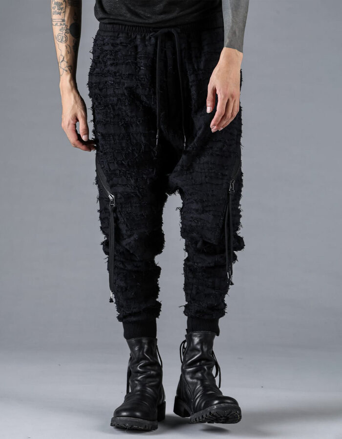 D. HYGEN COTTON VIYELLA DAMAGE QUILT LOW CROTCH JOGGER
