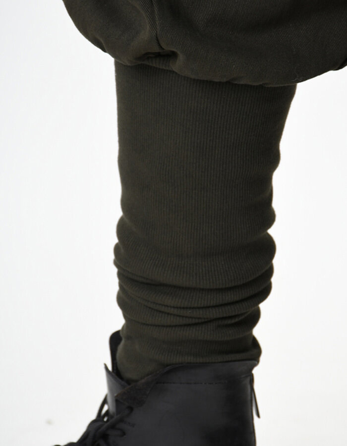 LA HAINE INSIDE US RIB LEG STRETCH COTTON CARGO JOGGER - GREEN