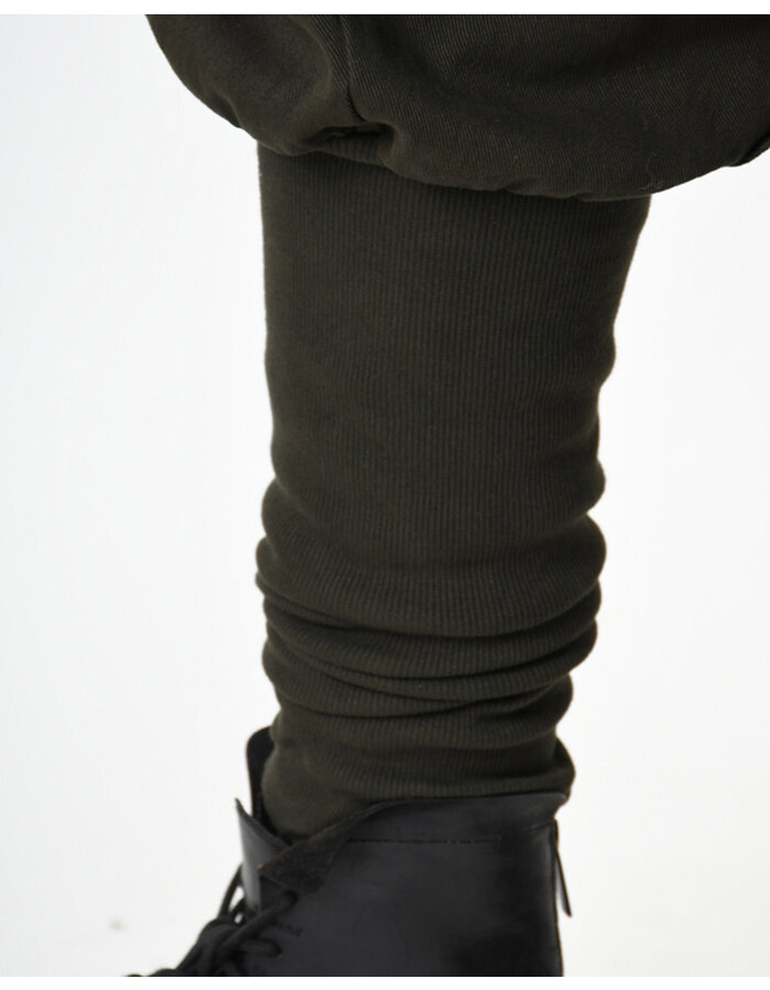 LA HAINE INSIDE US RIB LEG STRETCH COTTON CARGO JOGGER - GREEN