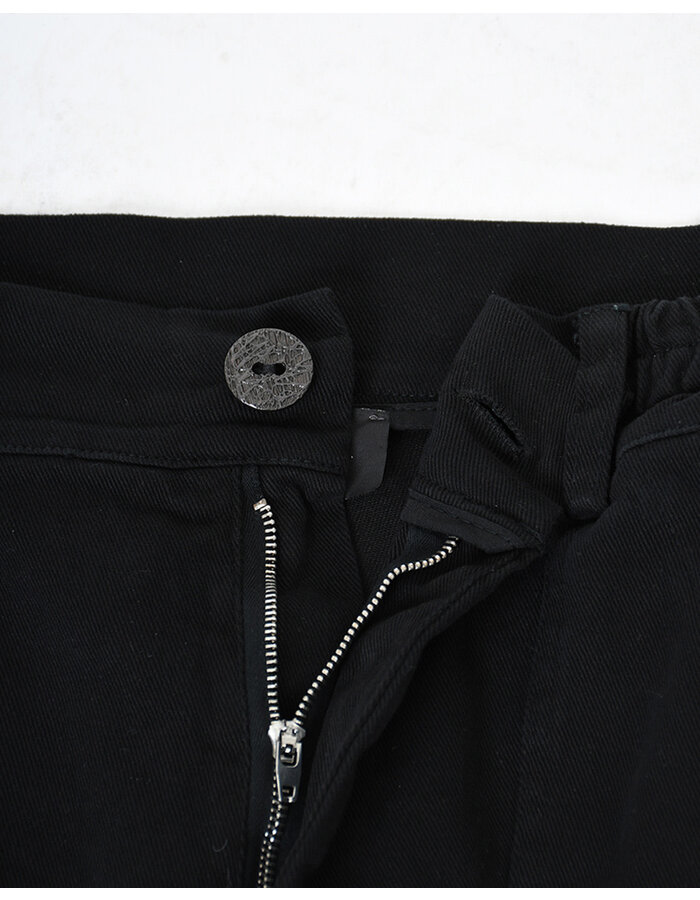 LA HAINE INSIDE US STRETCH DENIM MULTI POCKET CARGO JEANS - BLACK