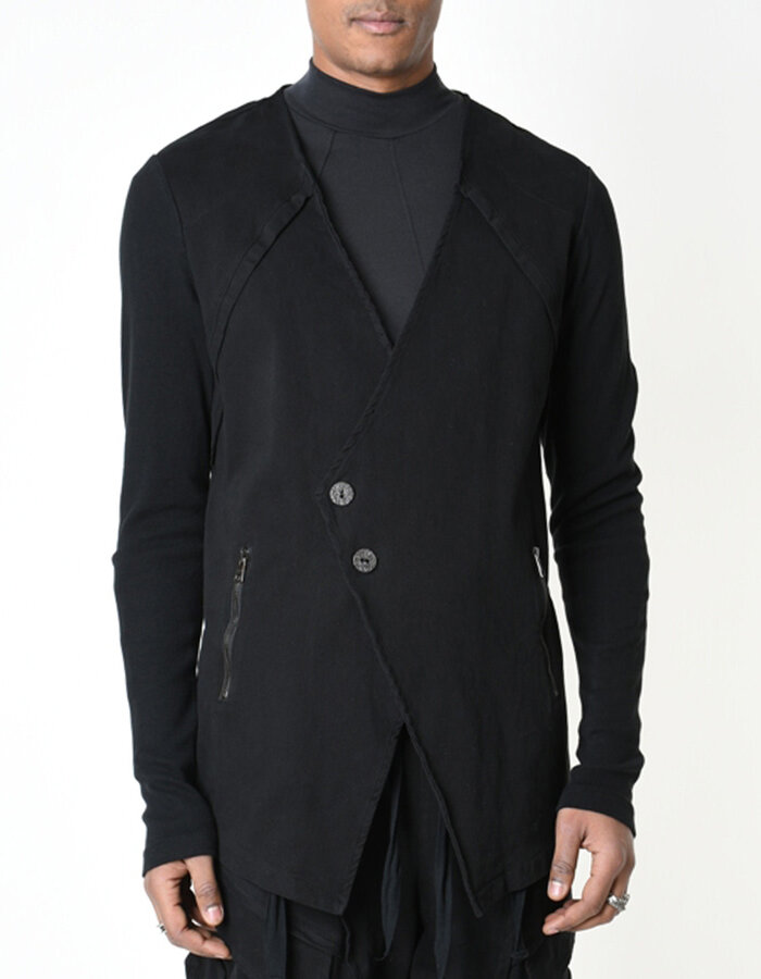 LA HAINE INSIDE US RIB ARM ASYMMETRIC DOUBLE BREASTED BLAZER
