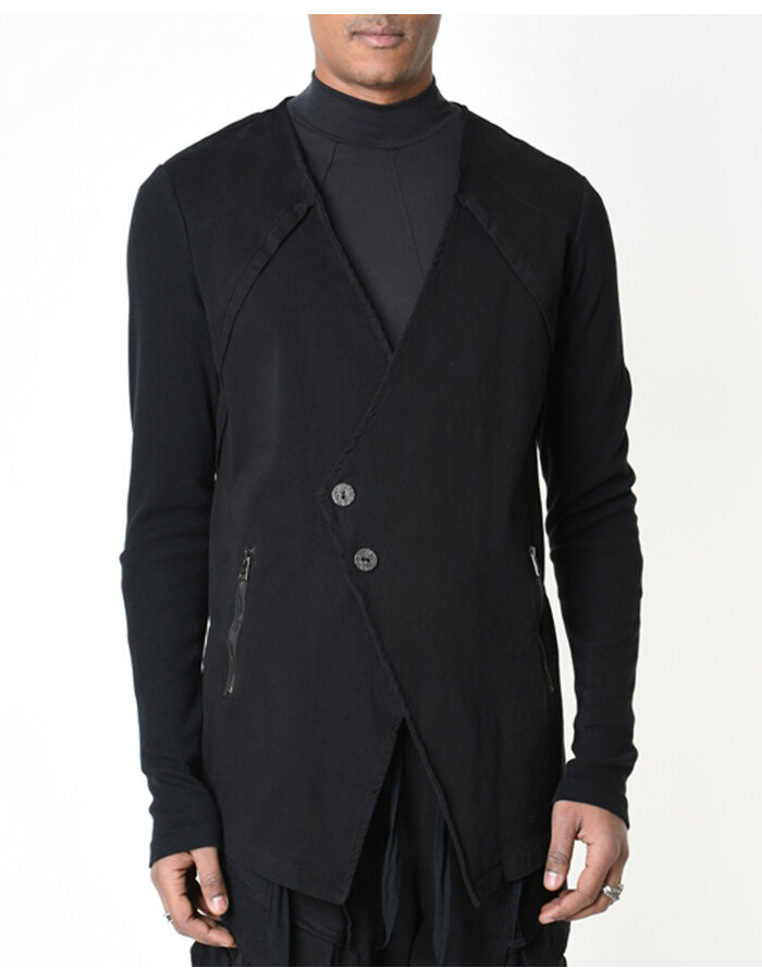 LA HAINE INSIDE US RIB ARM ASYMMETRIC DOUBLE BREASTED BLAZER