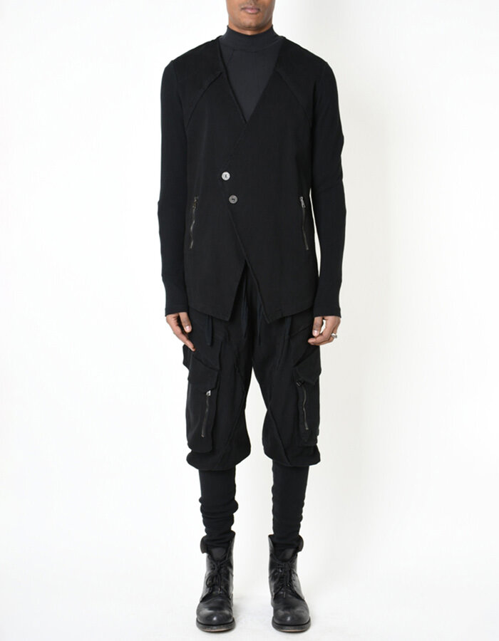 LA HAINE INSIDE US RIB ARM ASYMMETRIC DOUBLE BREASTED BLAZER