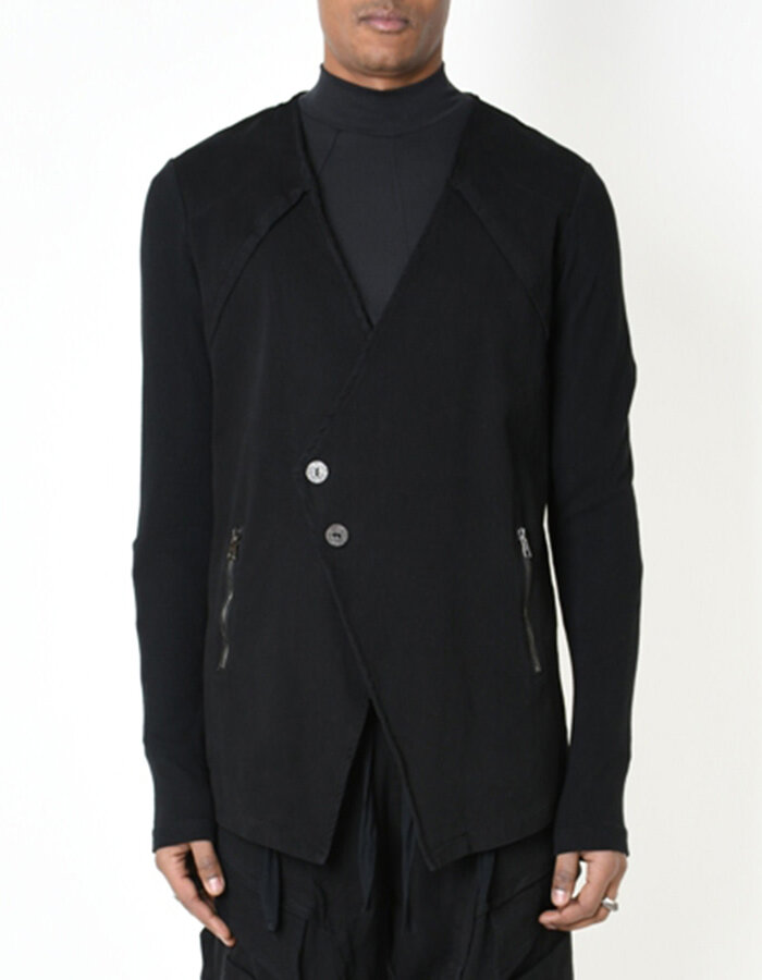 LA HAINE INSIDE US RIB ARM ASYMMETRIC DOUBLE BREASTED BLAZER