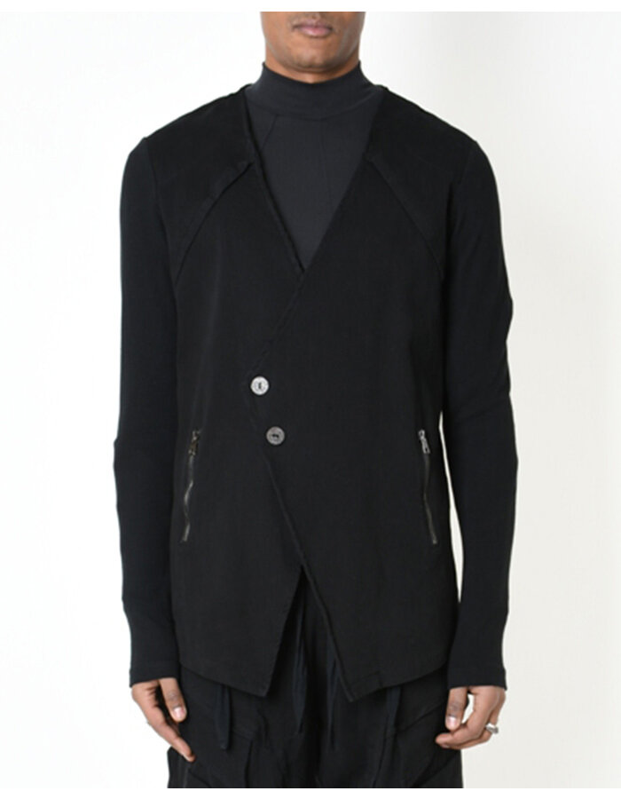 LA HAINE INSIDE US RIB ARM ASYMMETRIC DOUBLE BREASTED BLAZER