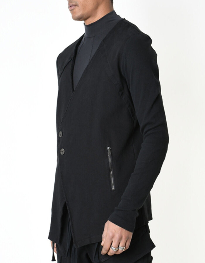 LA HAINE INSIDE US RIB ARM ASYMMETRIC DOUBLE BREASTED BLAZER