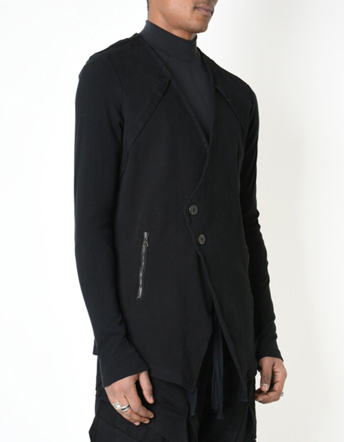 LA HAINE INSIDE US RIB ARM ASYMMETRIC DOUBLE BREASTED BLAZER