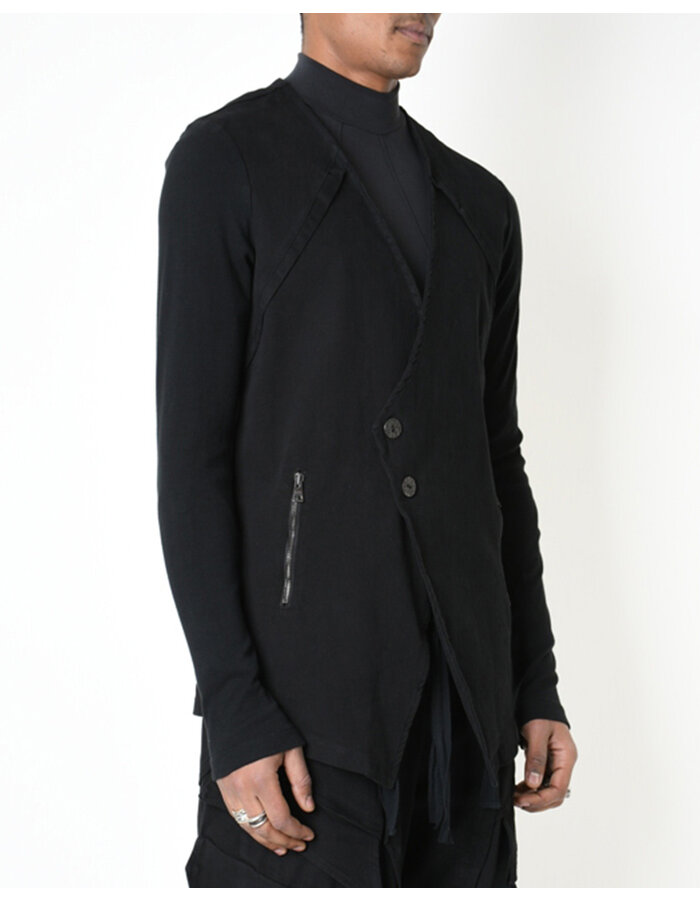 LA HAINE INSIDE US RIB ARM ASYMMETRIC DOUBLE BREASTED BLAZER