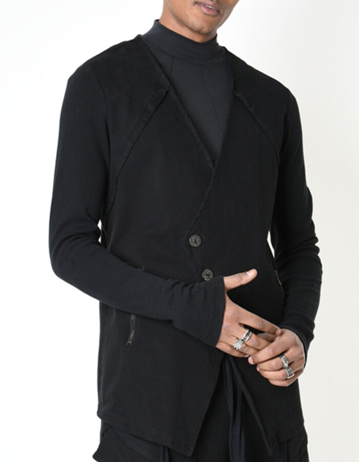 LA HAINE INSIDE US RIB ARM ASYMMETRIC DOUBLE BREASTED BLAZER