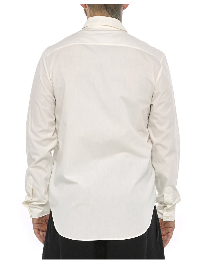 SANDRINE PHILIPPE PLEATED FRONT DRESS SHIRT - DIRTY WHITE