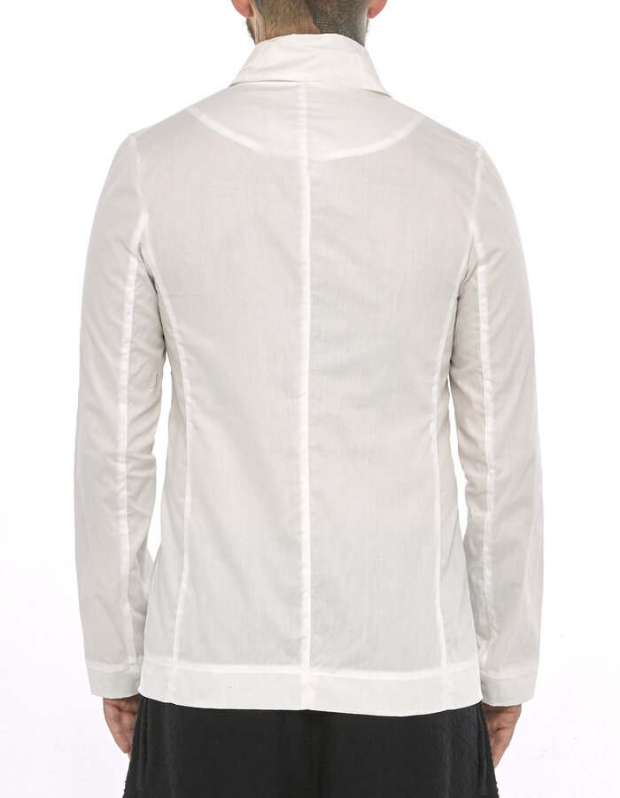 SANDRINE PHILIPPE DOUBLE BREASTED SHAWL COLLAR POPLIN SHIRT - DIRTY WHITE