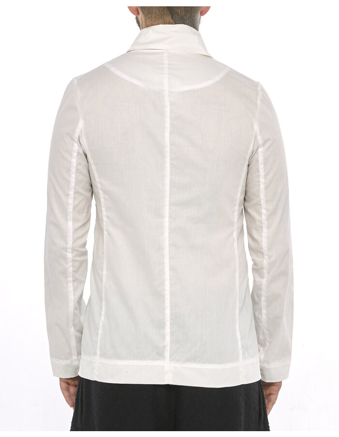 SANDRINE PHILIPPE DOUBLE BREASTED SHAWL COLLAR POPLIN SHIRT - DIRTY WHITE