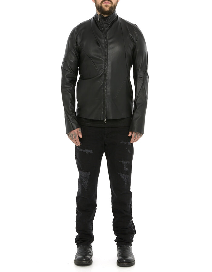 LEON EMANUEL BLANCK DISTORTION AVIATOR JACKET - STRETCH LAMB