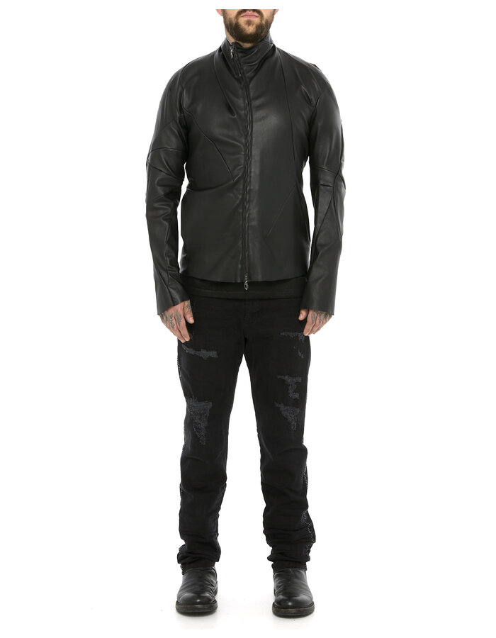 LEON EMANUEL BLANCK DISTORTION AVIATOR JACKET - STRETCH LAMB