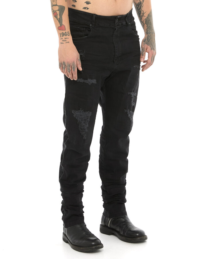 MD75 DISTRESSED STRAIGHT LEG JEANS