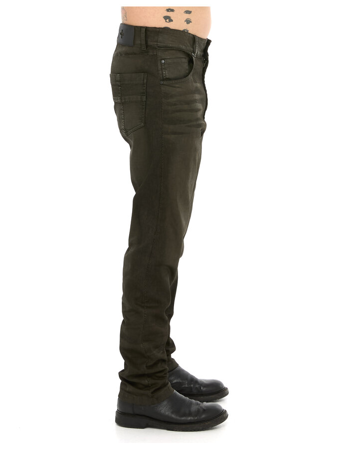 MD75 TAUPE RESIN COATED STRAIGHT LEG JEANS