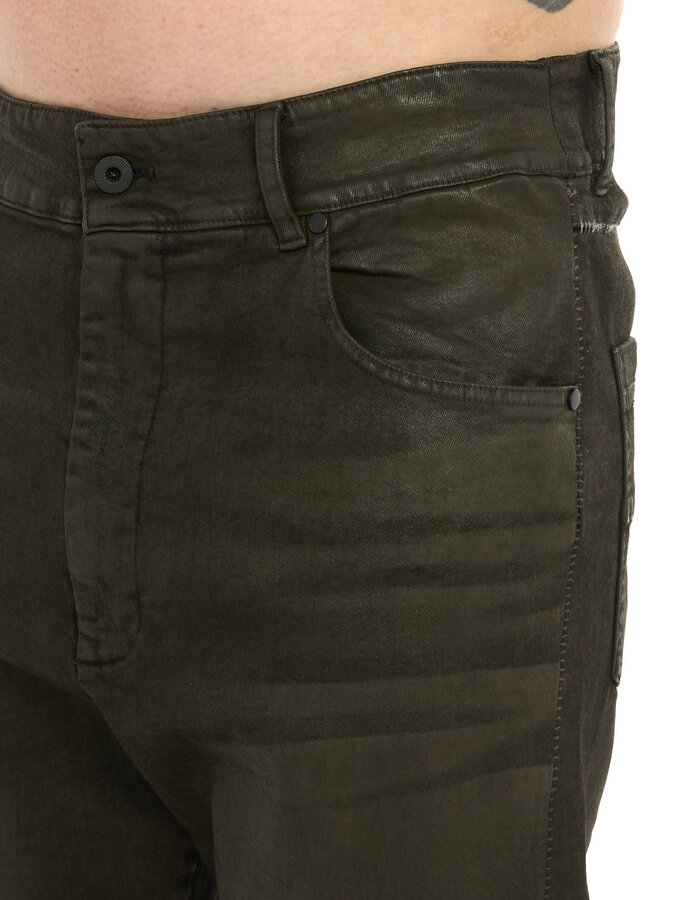 MD75 TAUPE RESIN COATED STRAIGHT LEG JEANS