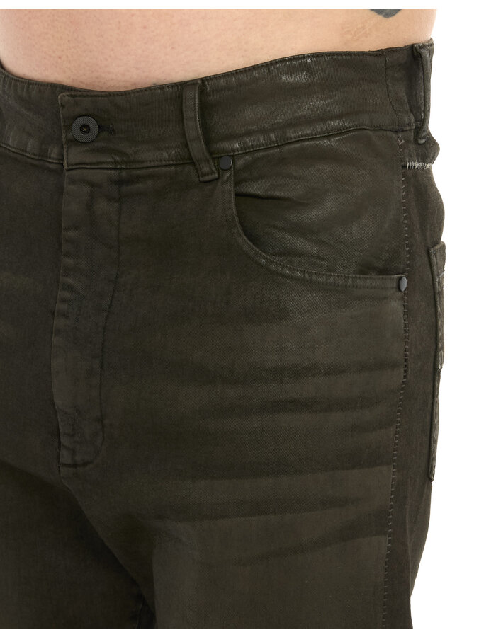 MD75 TAUPE RESIN COATED STRAIGHT LEG JEANS