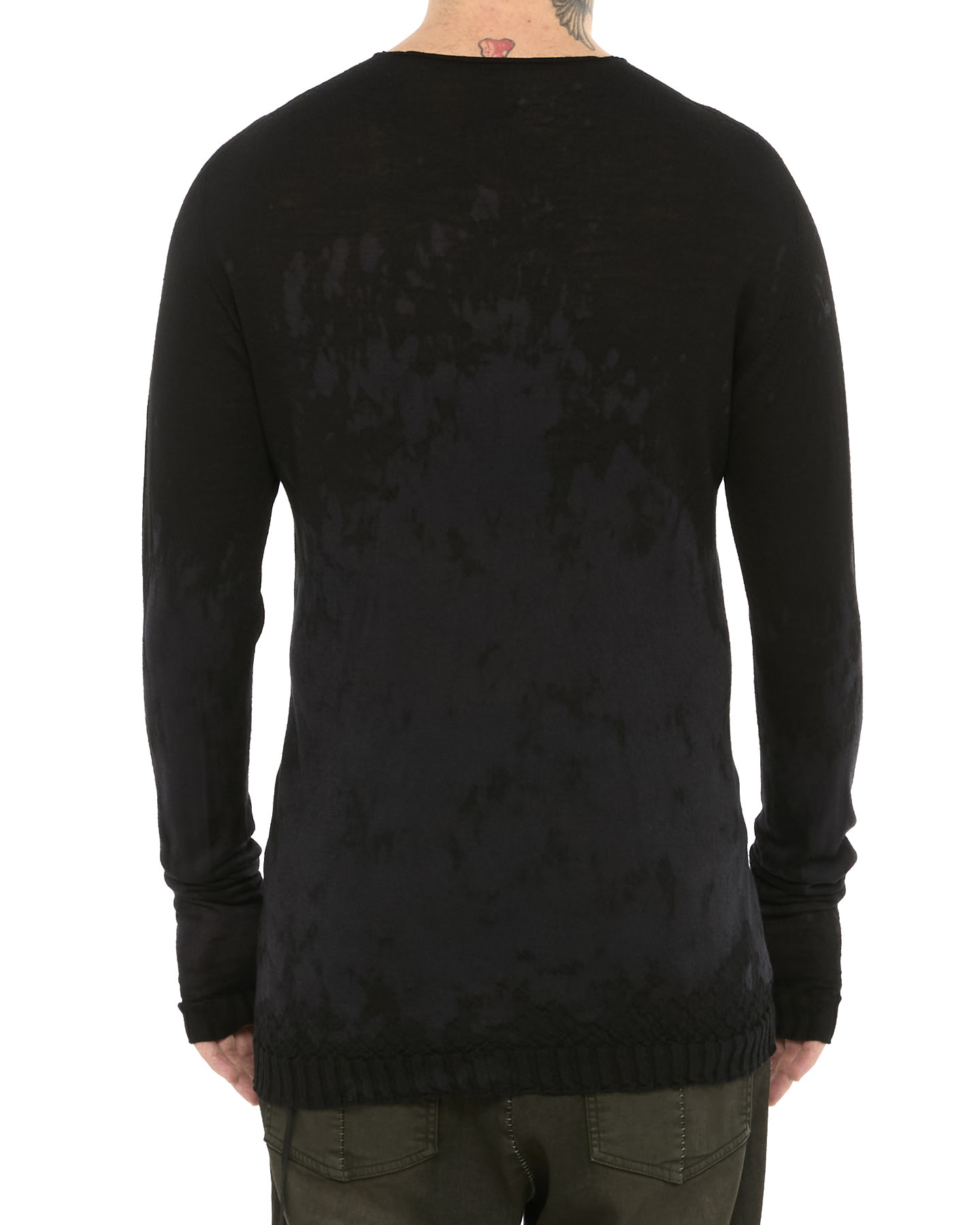 EXCLUSION TREATMENT LIGHT KNIT WOOL SWEATER - BLACK - Shop 