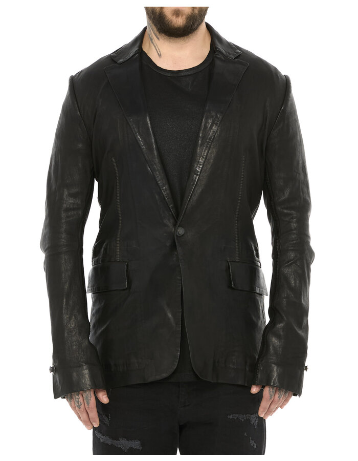 ISAAC SELLAM EXPERIENCE PIONNIER STRETCH LEATHER BLAZER