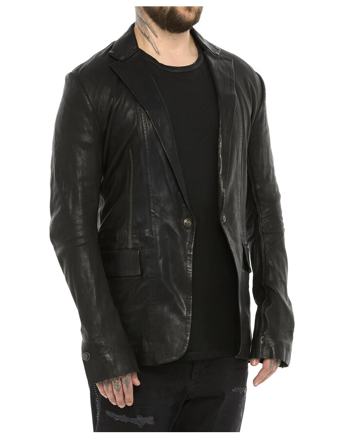 ISAAC SELLAM EXPERIENCE PIONNIER STRETCH LEATHER BLAZER
