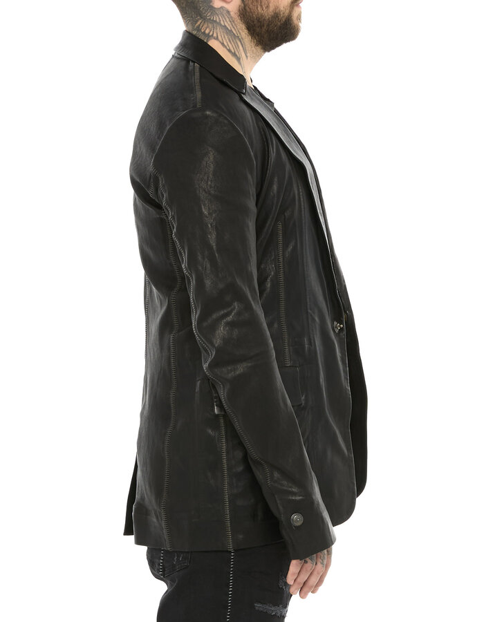 ISAAC SELLAM EXPERIENCE PIONNIER STRETCH LEATHER BLAZER