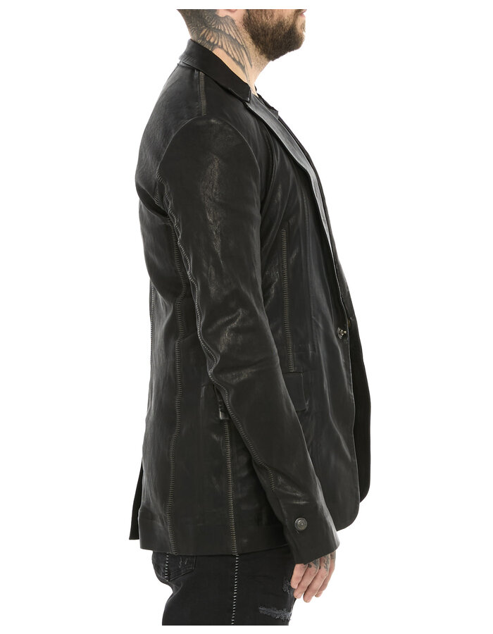 ISAAC SELLAM EXPERIENCE PIONNIER STRETCH LEATHER BLAZER