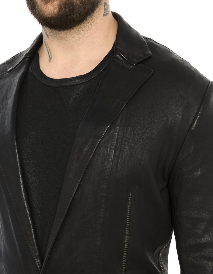 ISAAC SELLAM EXPERIENCE PIONNIER STRETCH LEATHER BLAZER
