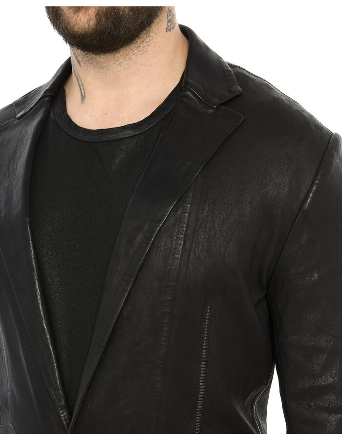 ISAAC SELLAM EXPERIENCE PIONNIER STRETCH LEATHER BLAZER