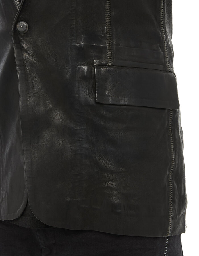 ISAAC SELLAM EXPERIENCE PIONNIER STRETCH LEATHER BLAZER