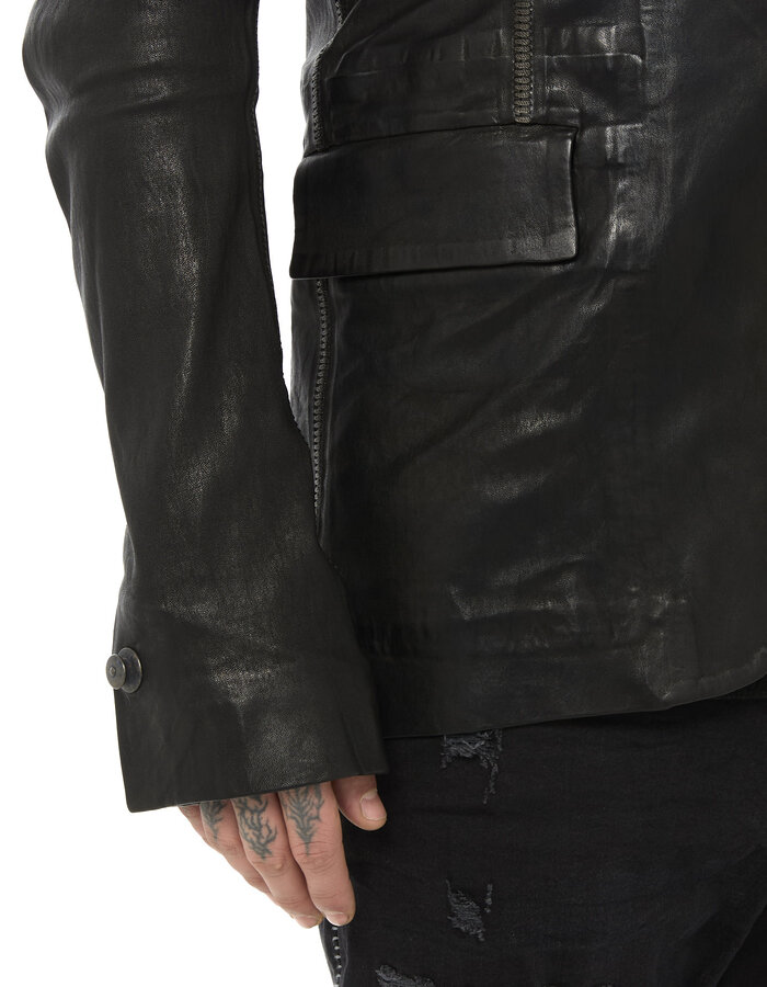 ISAAC SELLAM EXPERIENCE PIONNIER STRETCH LEATHER BLAZER
