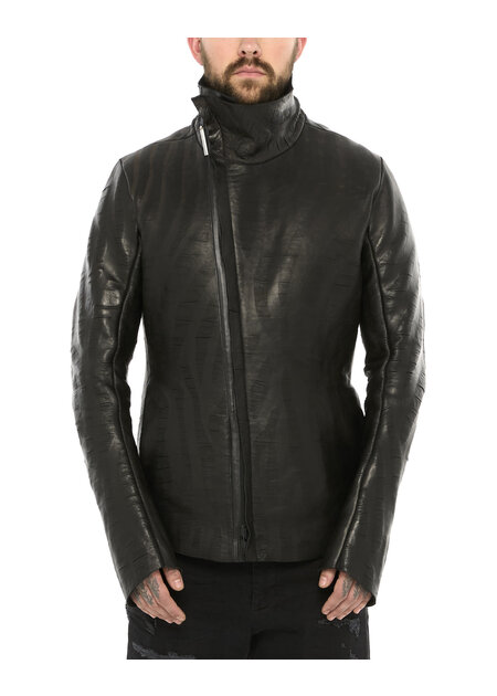 ISAAC SELLAM EXPERIENCE DISCAL WOOL BONDED LEATHER JACKET IN "VAGUE"