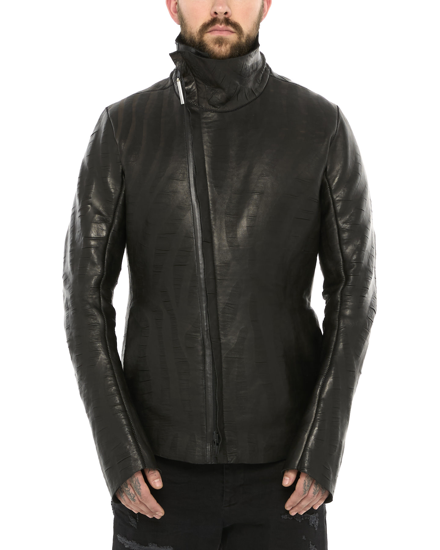 Discal Wool Bonded Leather Jacket by Isaac Sellam | Shop Discal Wool Bonded Leather Jacket by Isaac Sellam | Shop