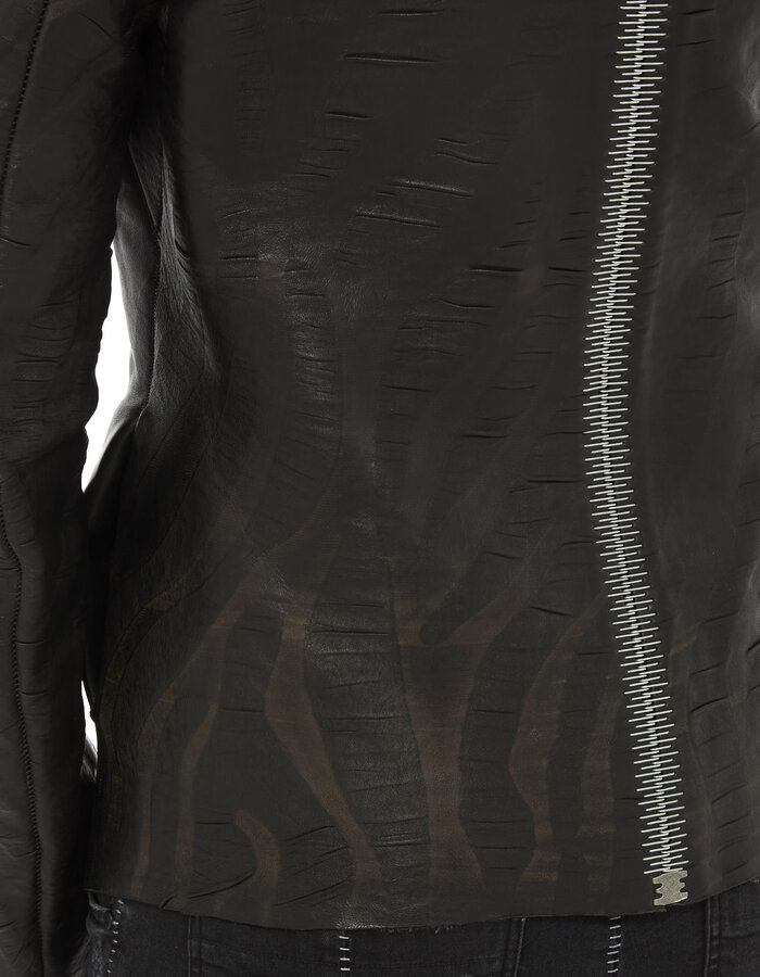 ISAAC SELLAM EXPERIENCE DISCAL WOOL BONDED LEATHER JACKET IN "VAGUE"
