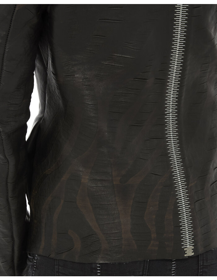 ISAAC SELLAM EXPERIENCE DISCAL WOOL BONDED LEATHER JACKET IN "VAGUE"