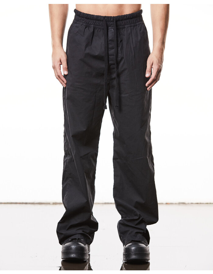 THOM KROM WASHED COTTON STRAIGHT LEG TROUSER - BLACK