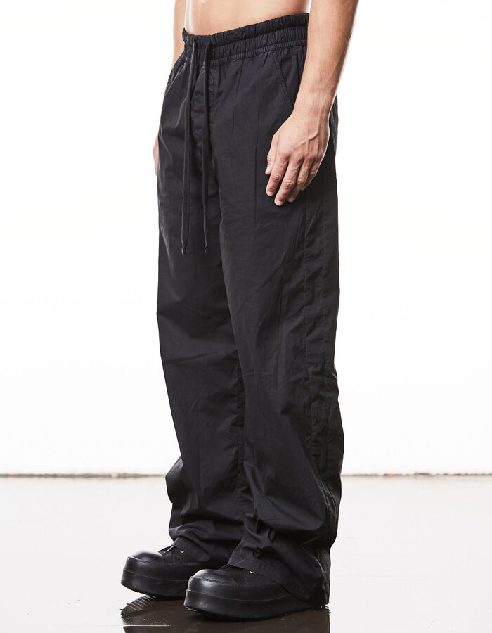 THOM KROM WASHED COTTON STRAIGHT LEG TROUSER - BLACK