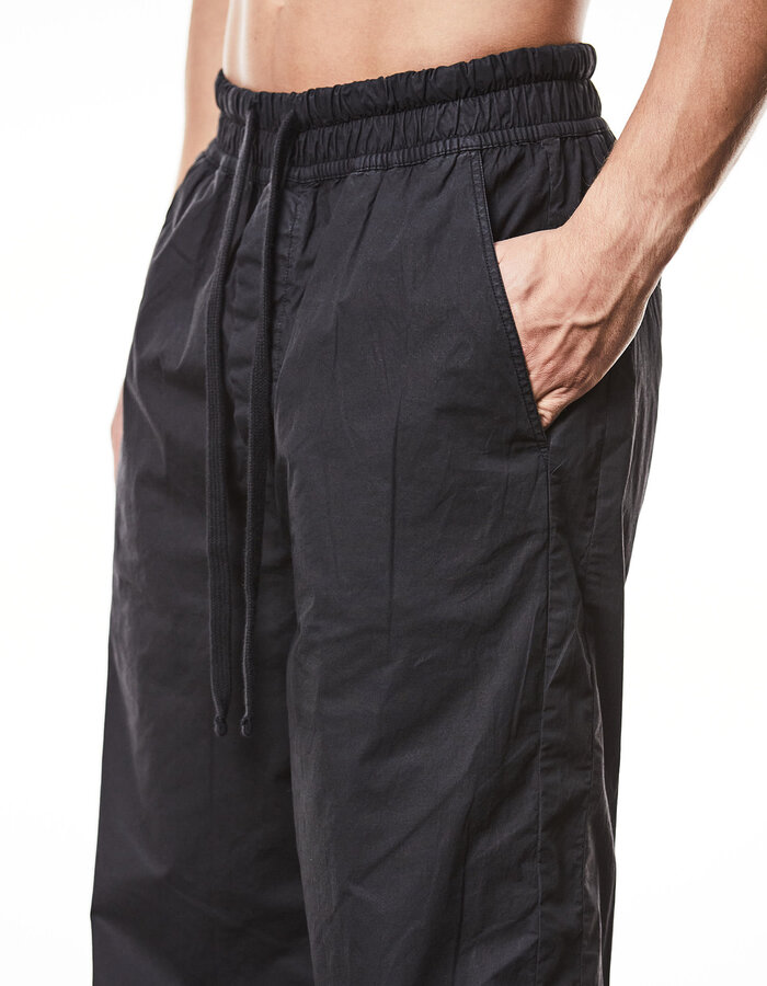 THOM KROM WASHED COTTON STRAIGHT LEG TROUSER - BLACK
