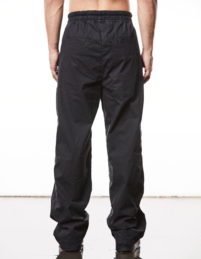THOM KROM WASHED COTTON STRAIGHT LEG TROUSER - BLACK