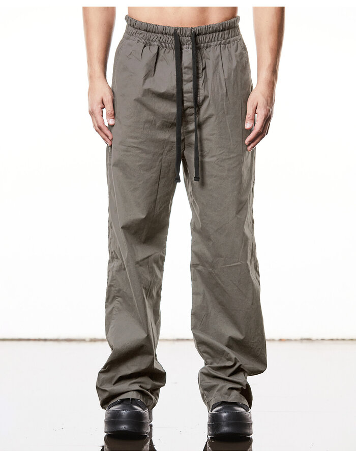 THOM KROM WASHED COTTON STRAIGHT LEG TROUSER - ROCK