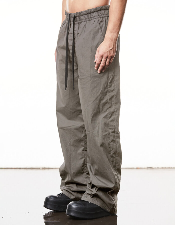THOM KROM WASHED COTTON STRAIGHT LEG TROUSER - ROCK