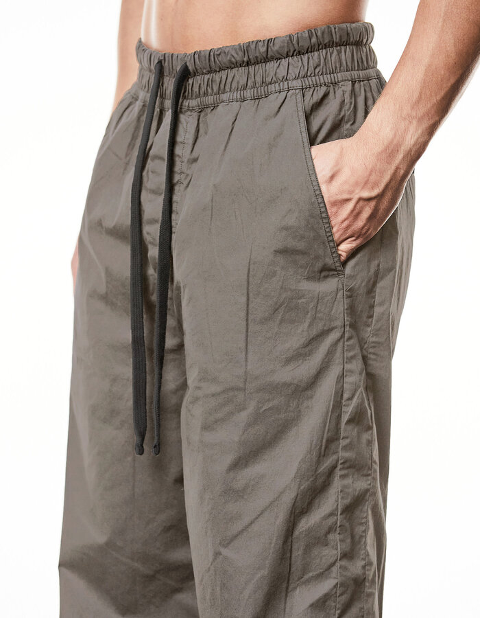 THOM KROM WASHED COTTON STRAIGHT LEG TROUSER - ROCK